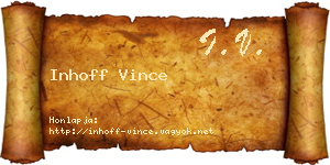 Inhoff Vince névjegykártya